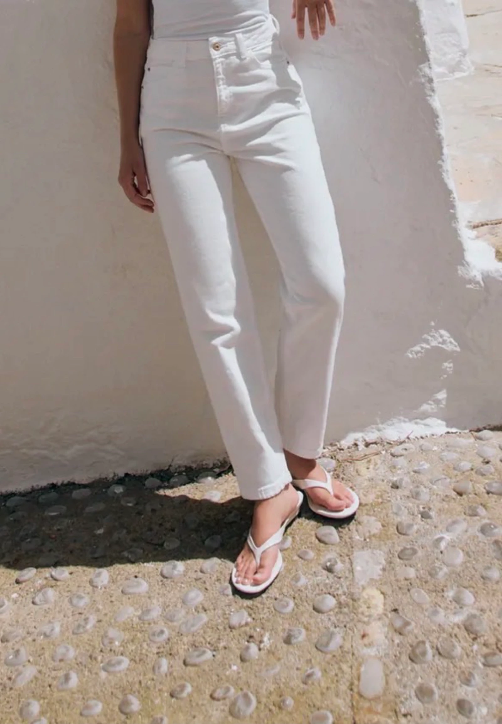 ZARA Calça branca reta cropped Tamanho 40 Nova com etiquetas – photo 3